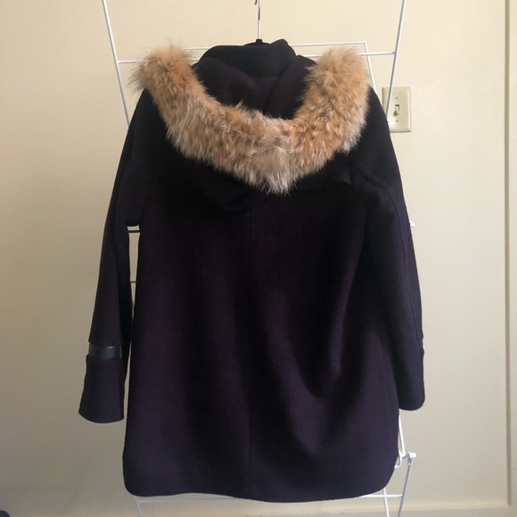 Pendleton Lambswool Coat with Coyote Fur Hood - Picture 2 of 6